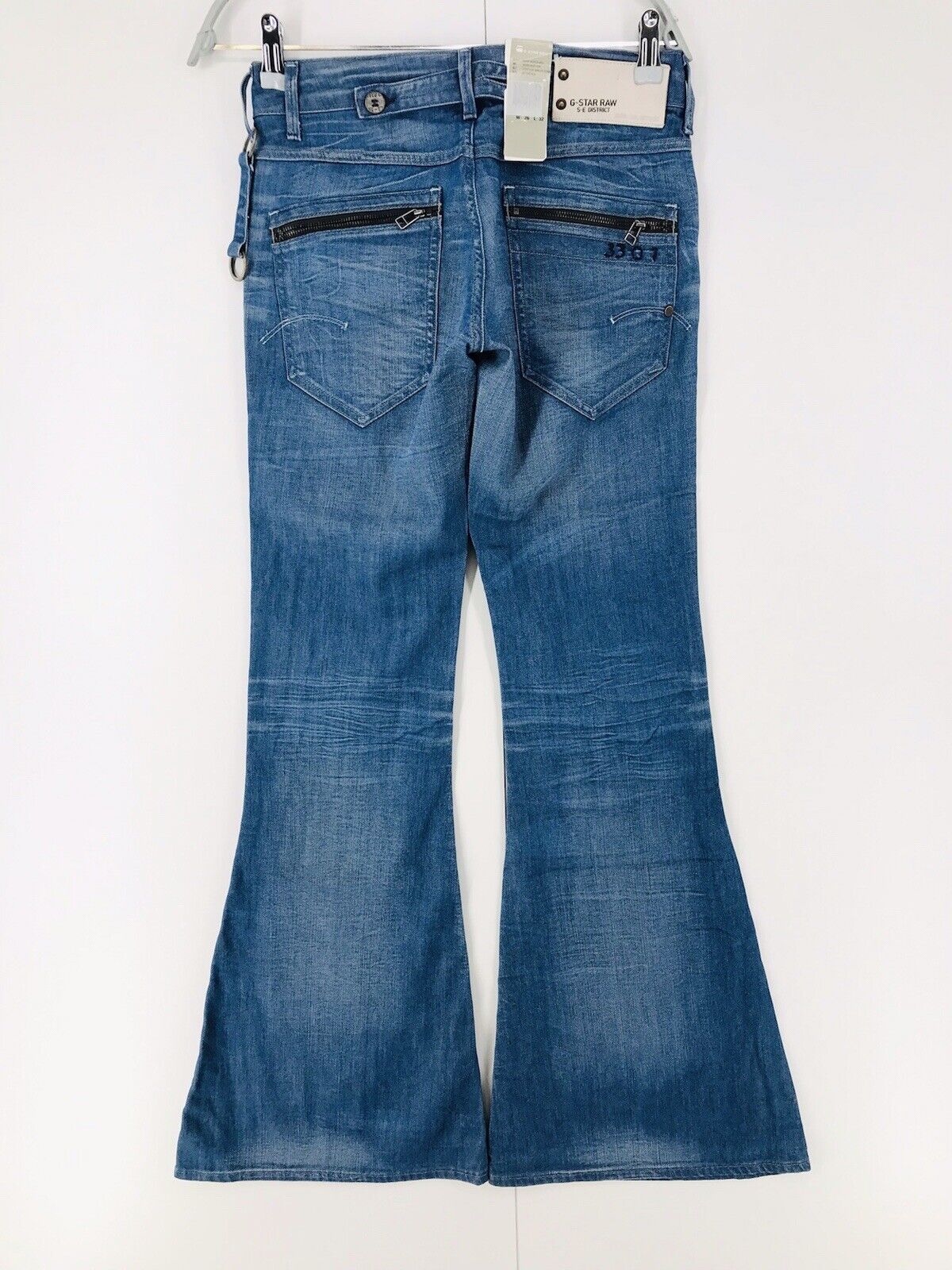 G-STAR RAW RHAPSODIE SUPER BELL Women Blue Bootcut Jeans W26 L32 Made In Italy