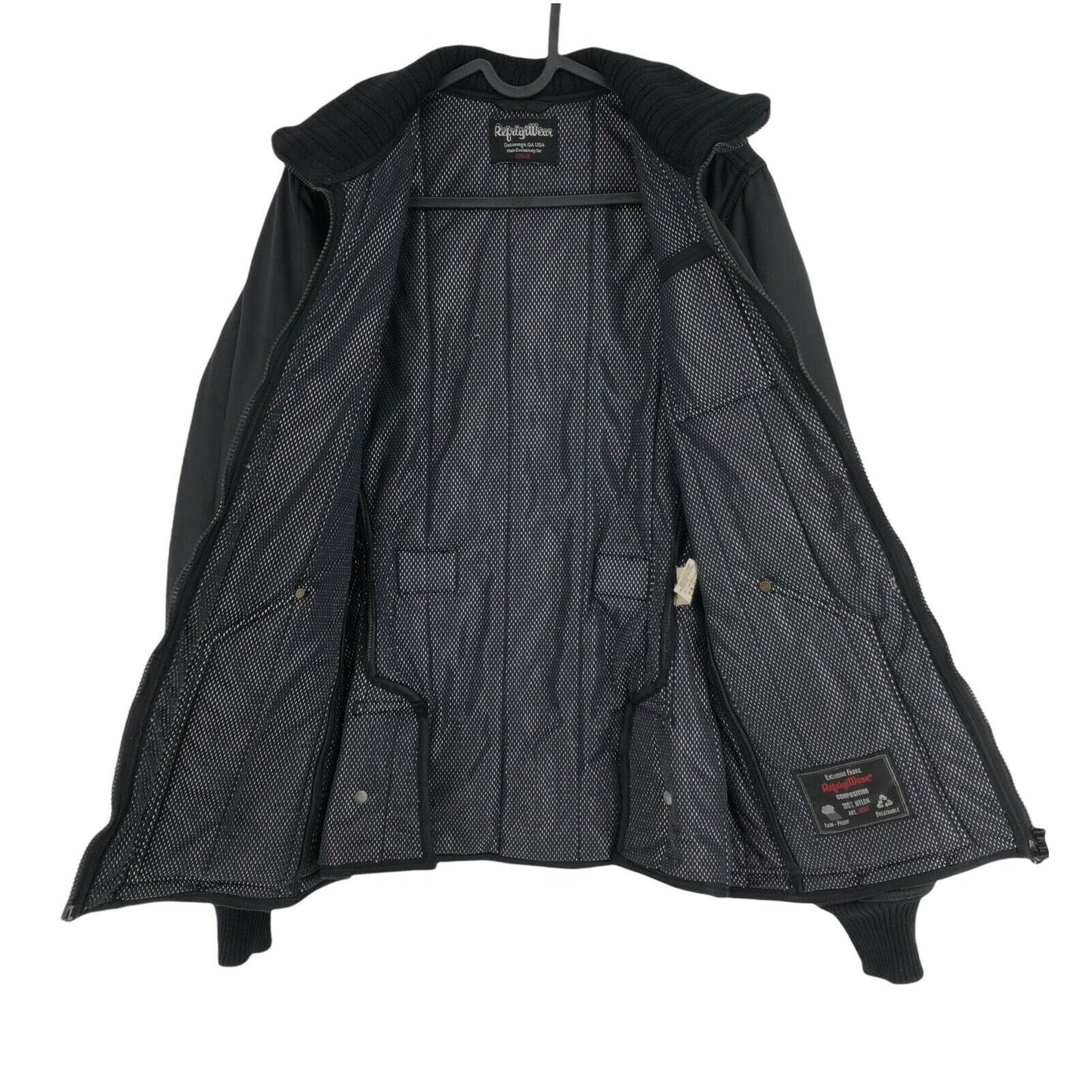 RefrigiWear Black Rain Proof Coat Jacket Size M