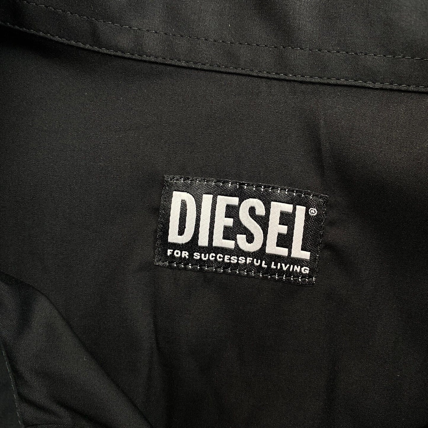 DIESEL Black Loose With 3D Embroidery Logo Shirt Size S