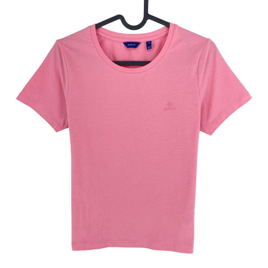 GANT Pink CTN/ELA Crew Neck T Shirt Size XS