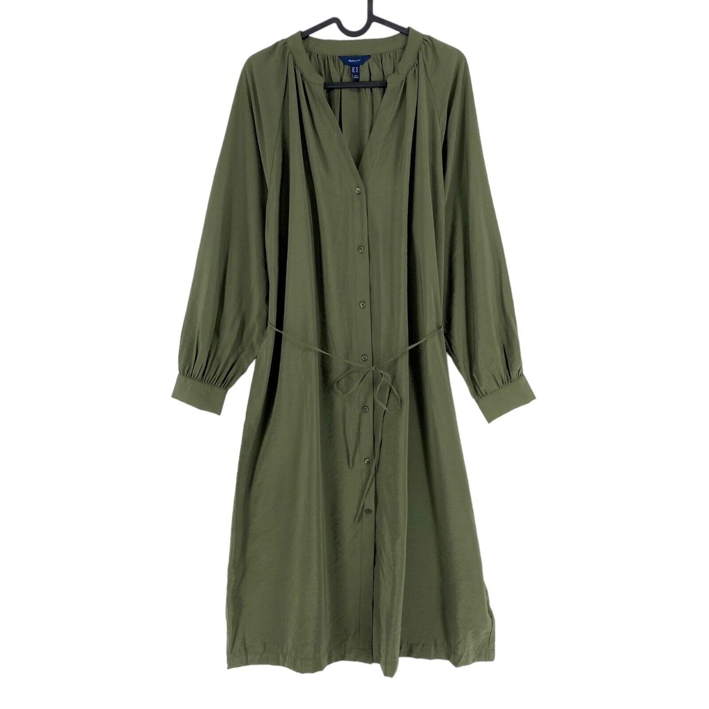 GANT Vert Foncé Col Montant Manches Longues Robe Chemise Taille EU 40 UK 12 US 10