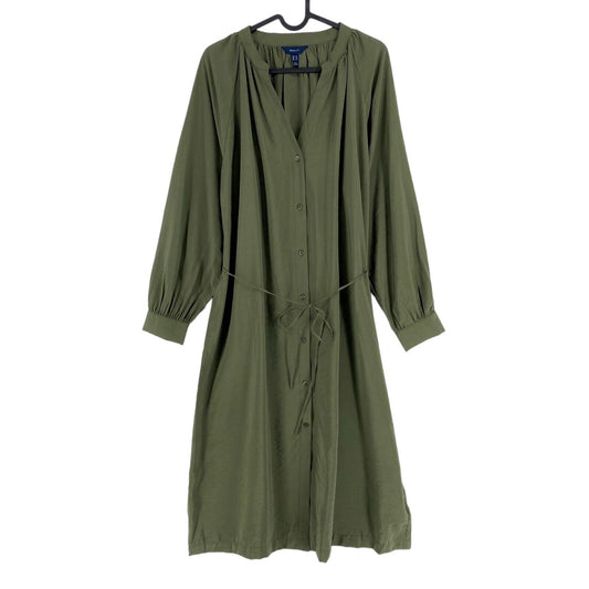 GANT Dark Green Stand Collar Long Sleeves Shirt Dress Size EU 40 UK 12 US 10