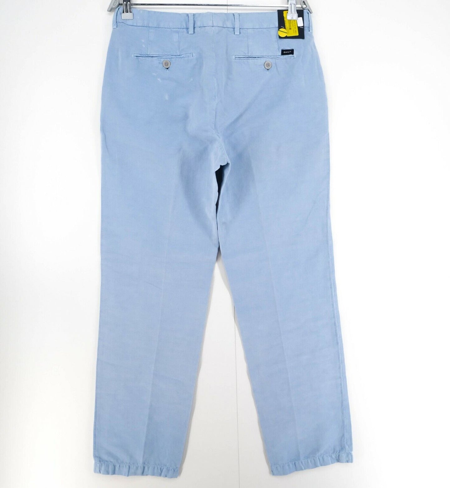 GANT Hellblaue Chinohose aus Baumwoll-Leinen-Mischgewebe, EU 48 50 52 54 56 UK/US