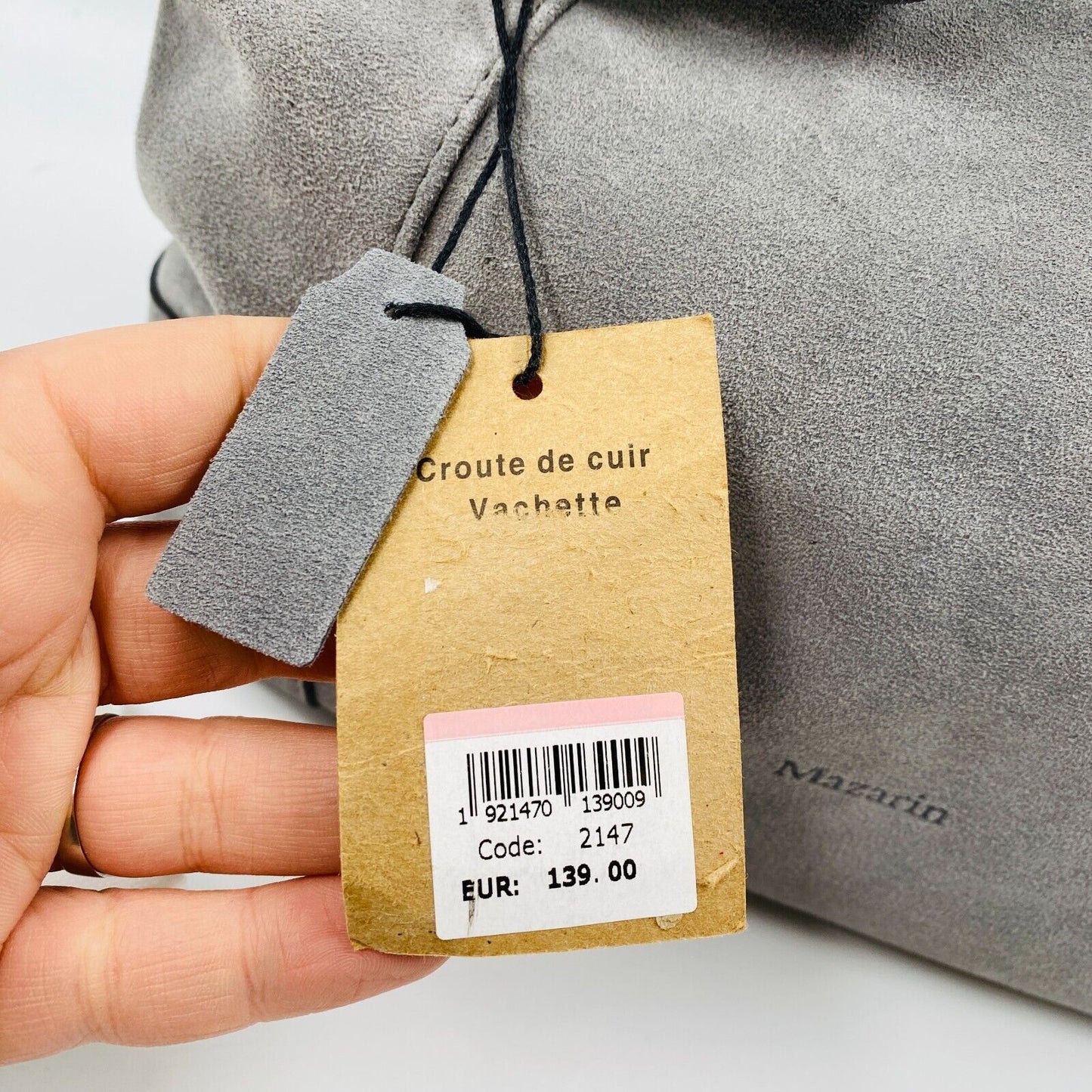 MAZARIN Sac en cuir suédé gris sac à main sac à bandoulière