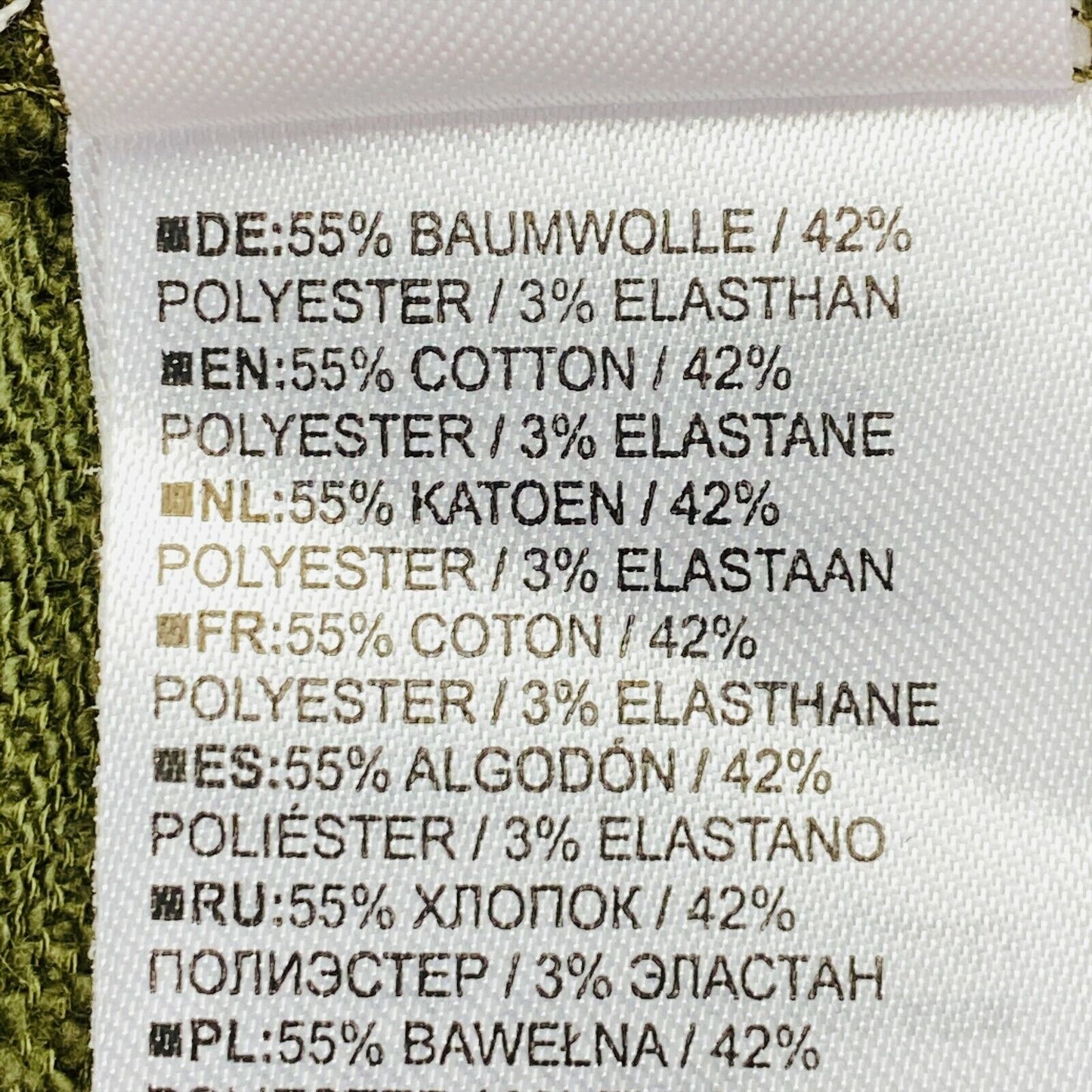 REVIEW Grüner Pullover aus Baumwollmischung mit Rundhalsausschnitt, Größe M