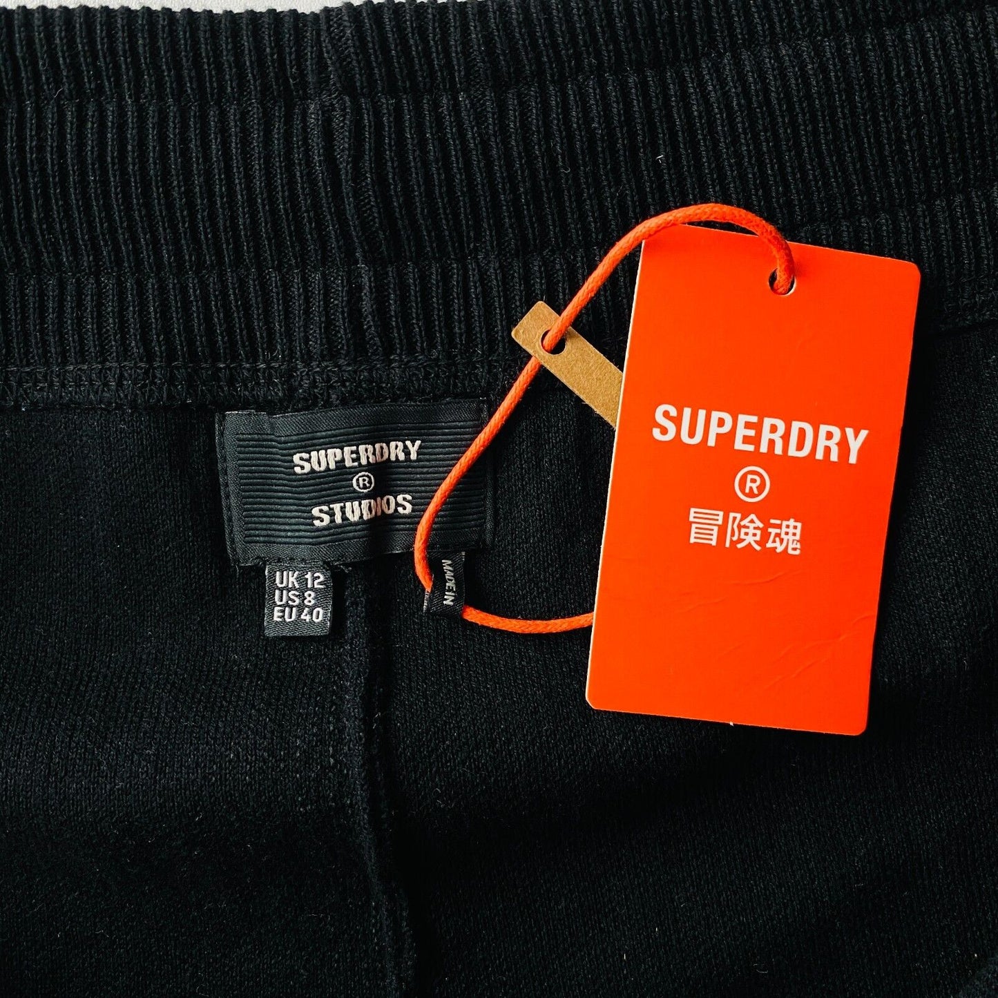 SUPERDRY Women Black Regular Fit Sweatpants Joggers Trousers Size M EU 40 US 8