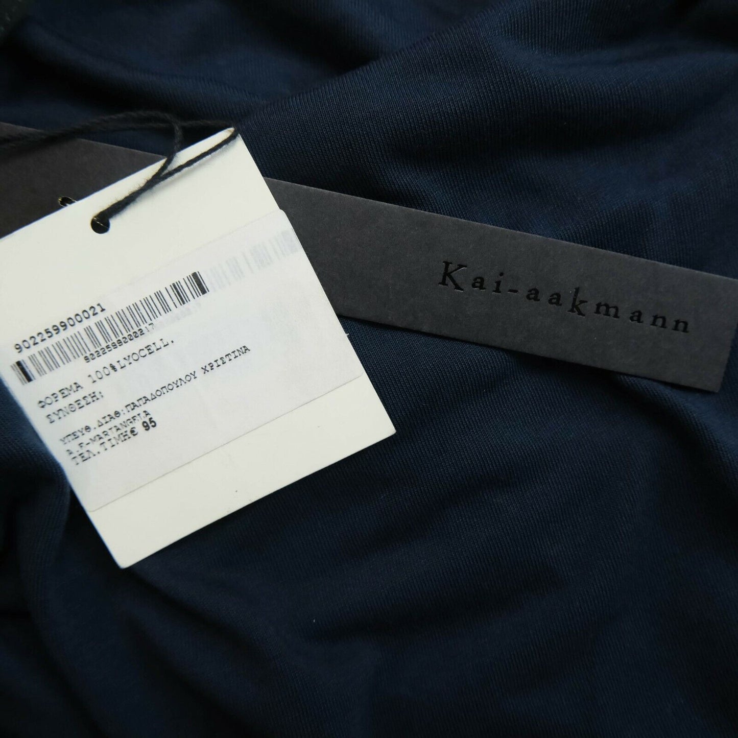 KAI-AAKMANN Navy Blue Round Neck Pleated Dress Size S