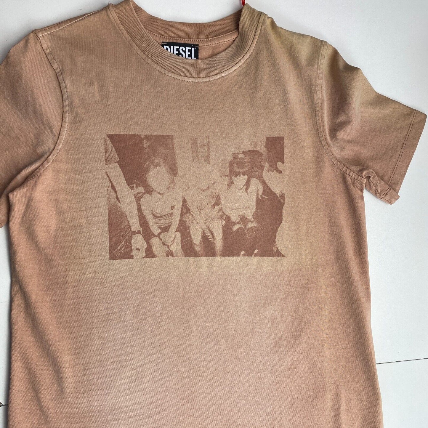 DIESEL Women Brown T-REG-G2 Crew Neck T Shirt Size XS