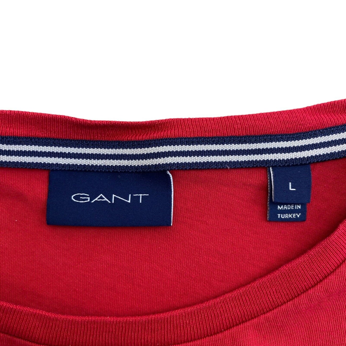 GANT T-shirt à col rond avec logo rouge Taille L