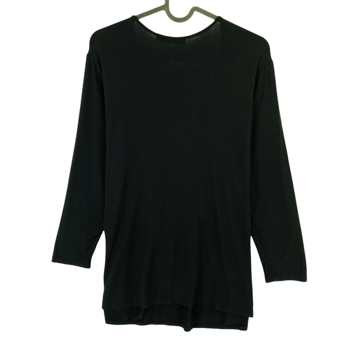 PERSONA Black V Neck Long Sleeves T Shirt Top Size S