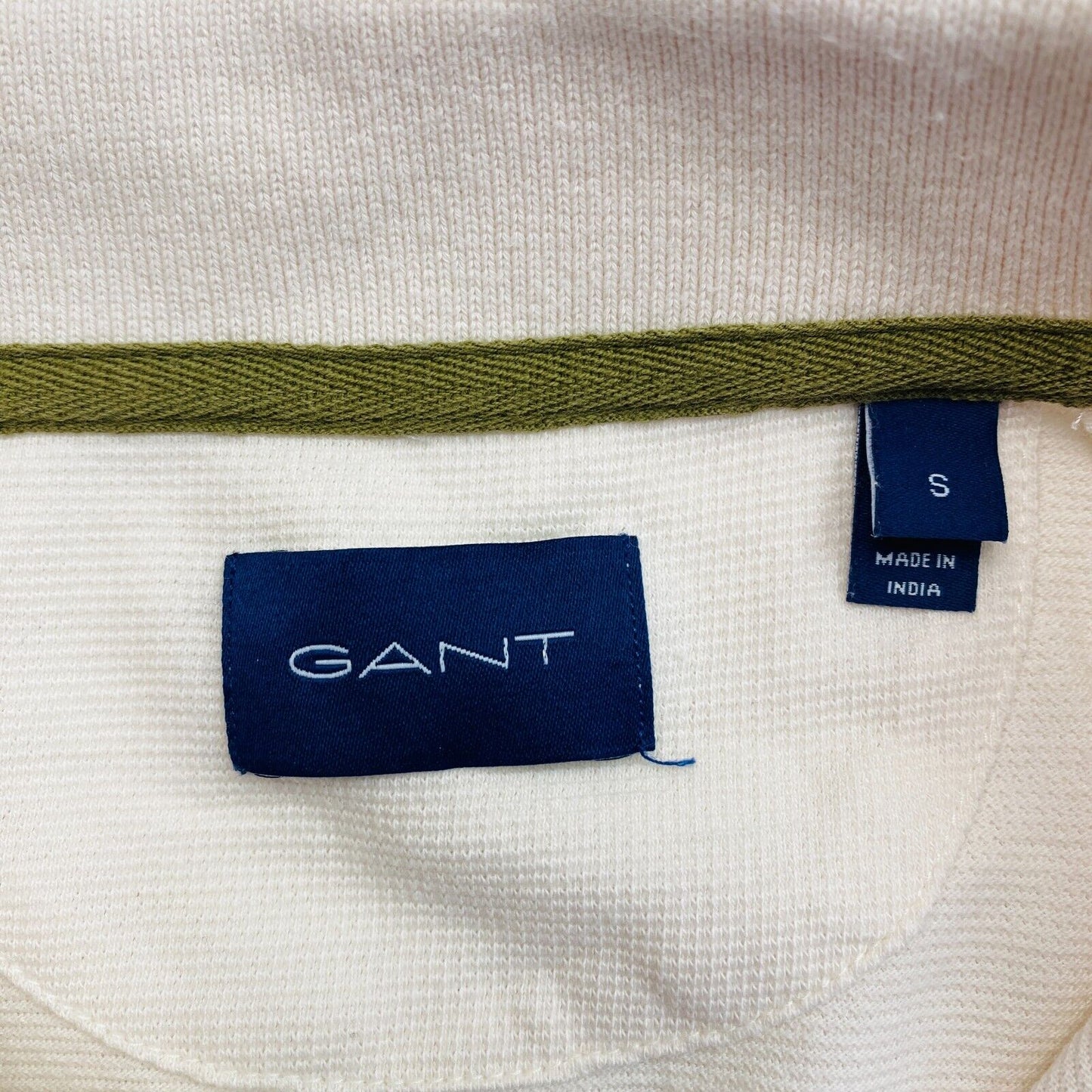 GANT Men White Narrow Stripe Pique Short Sleeve Polo Shirt Size S