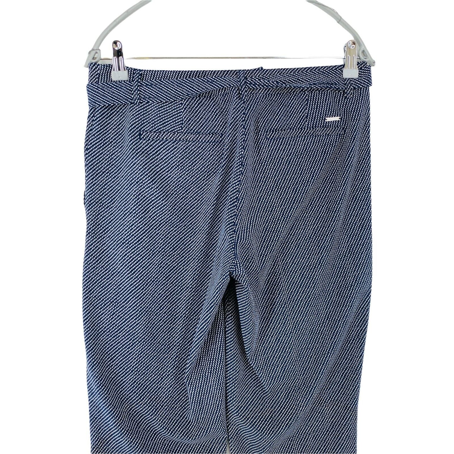 NAUTICA Damen Hose, Marineblau/Weiß, Regular Tapered Fit, kariert, Größe S W30