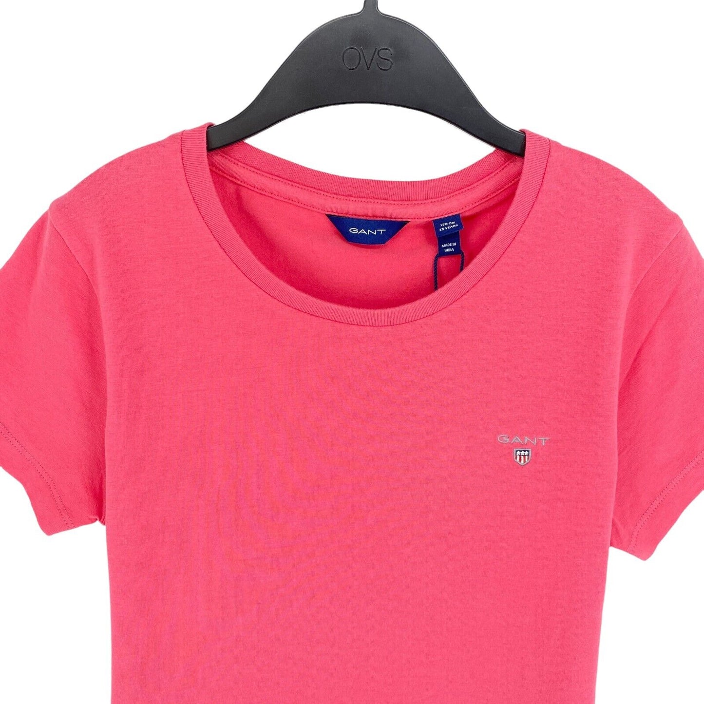 GANT Girls Pink Fitted Original Crew Neck T Shirt Size 15 Years 170 cm