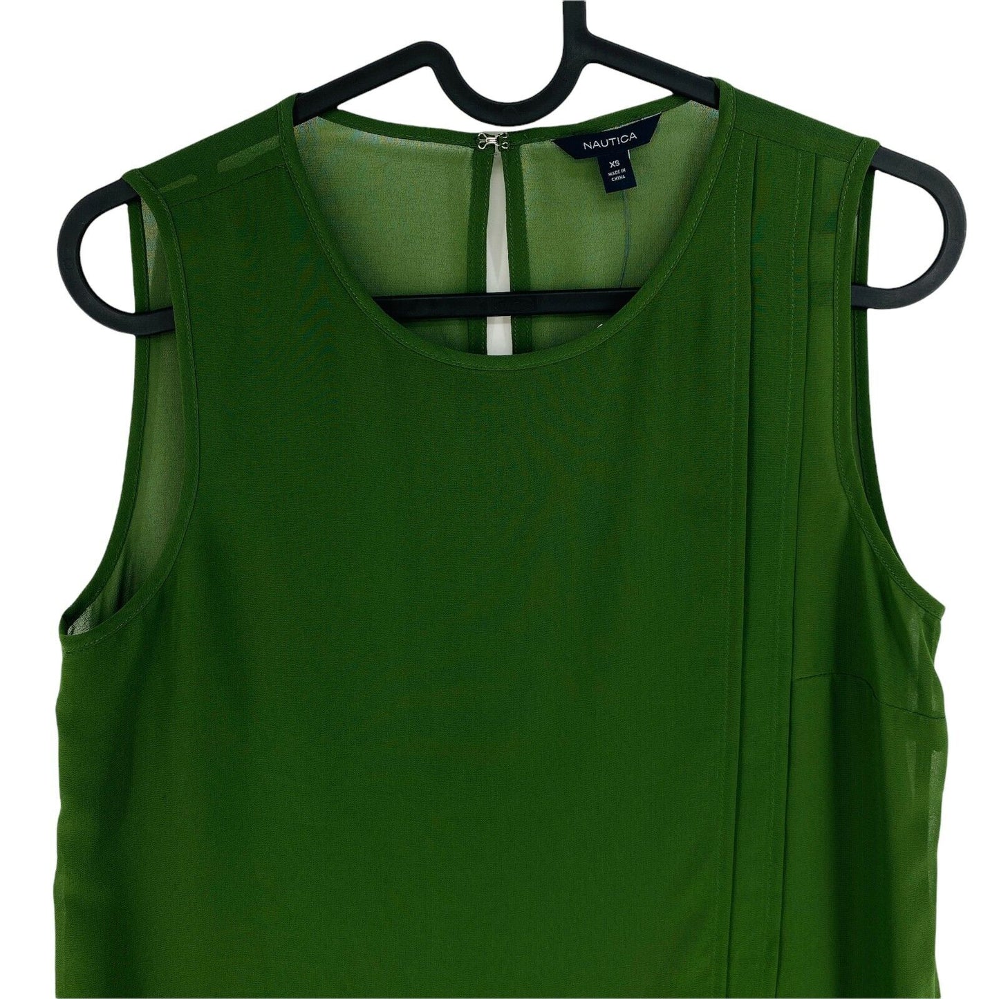 NAUTICA Dark Green Sleeveless Crew Neck Blouse Top Size XS