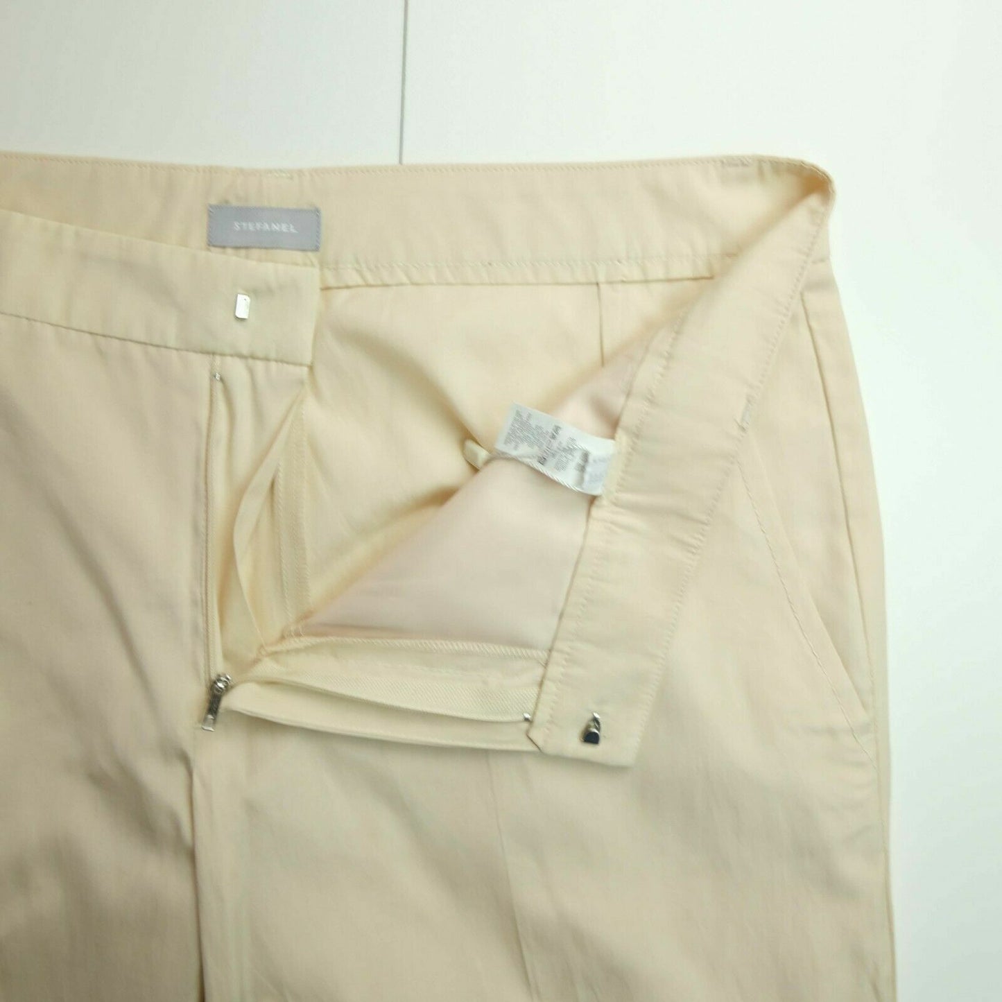 STEFANEL Beige Silk Cotton Blend Pants Trousers Size EU 34 40 UK 4 10 US 2 8