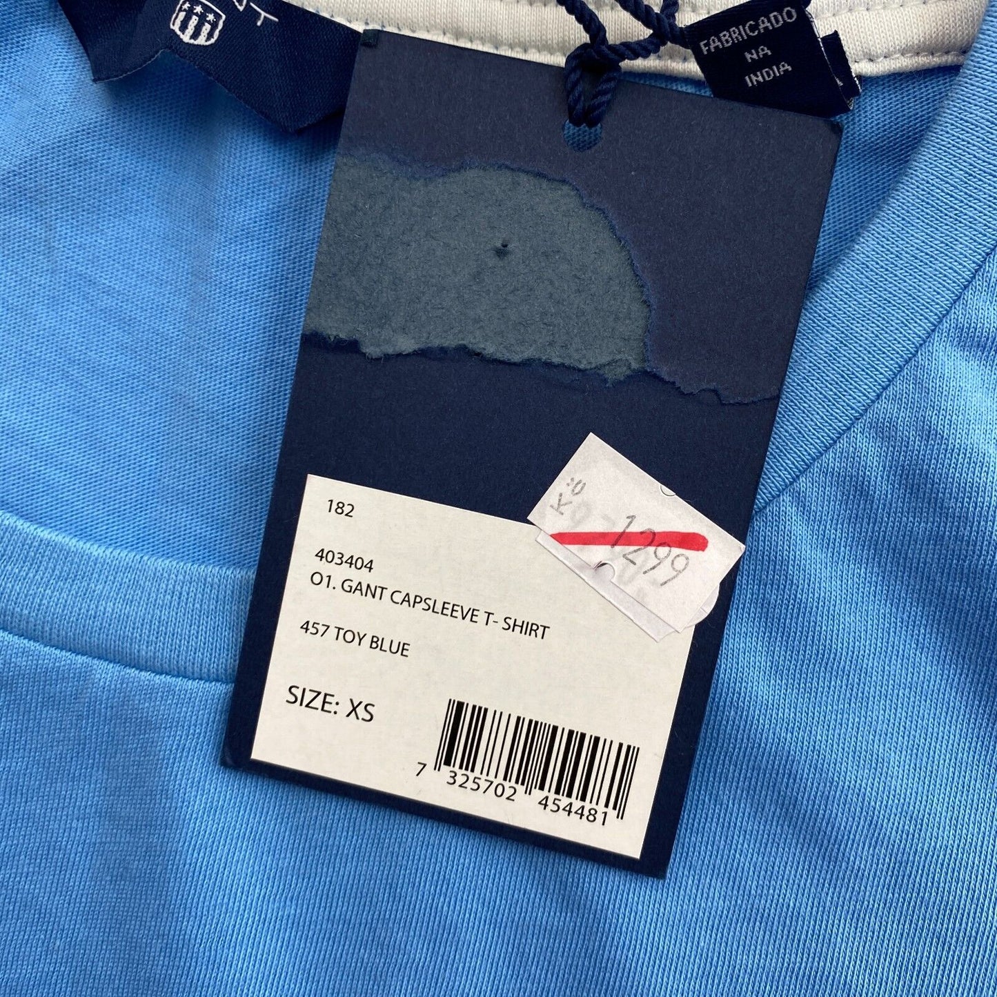 GANT T-shirt bleu à manches courtes et col rond Taille XS