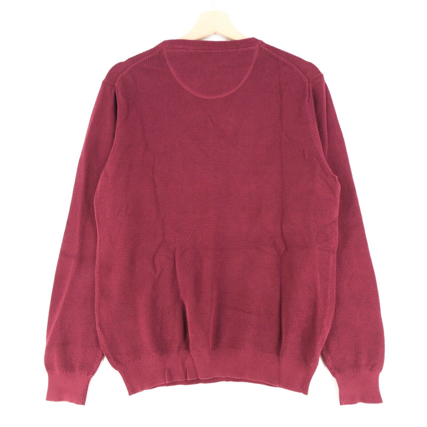 GANT Cherry Red Crew Neck 100% Coton Jumper Pull Taille L