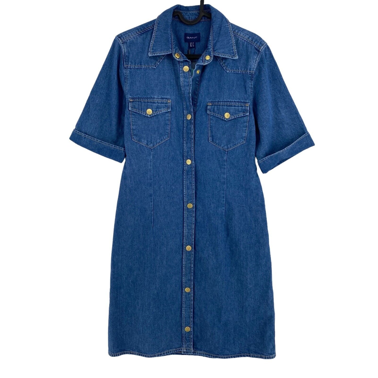 GANT Robe chemise à manches courtes en denim bleu foncé Taille EU 36 UK 8 US 6