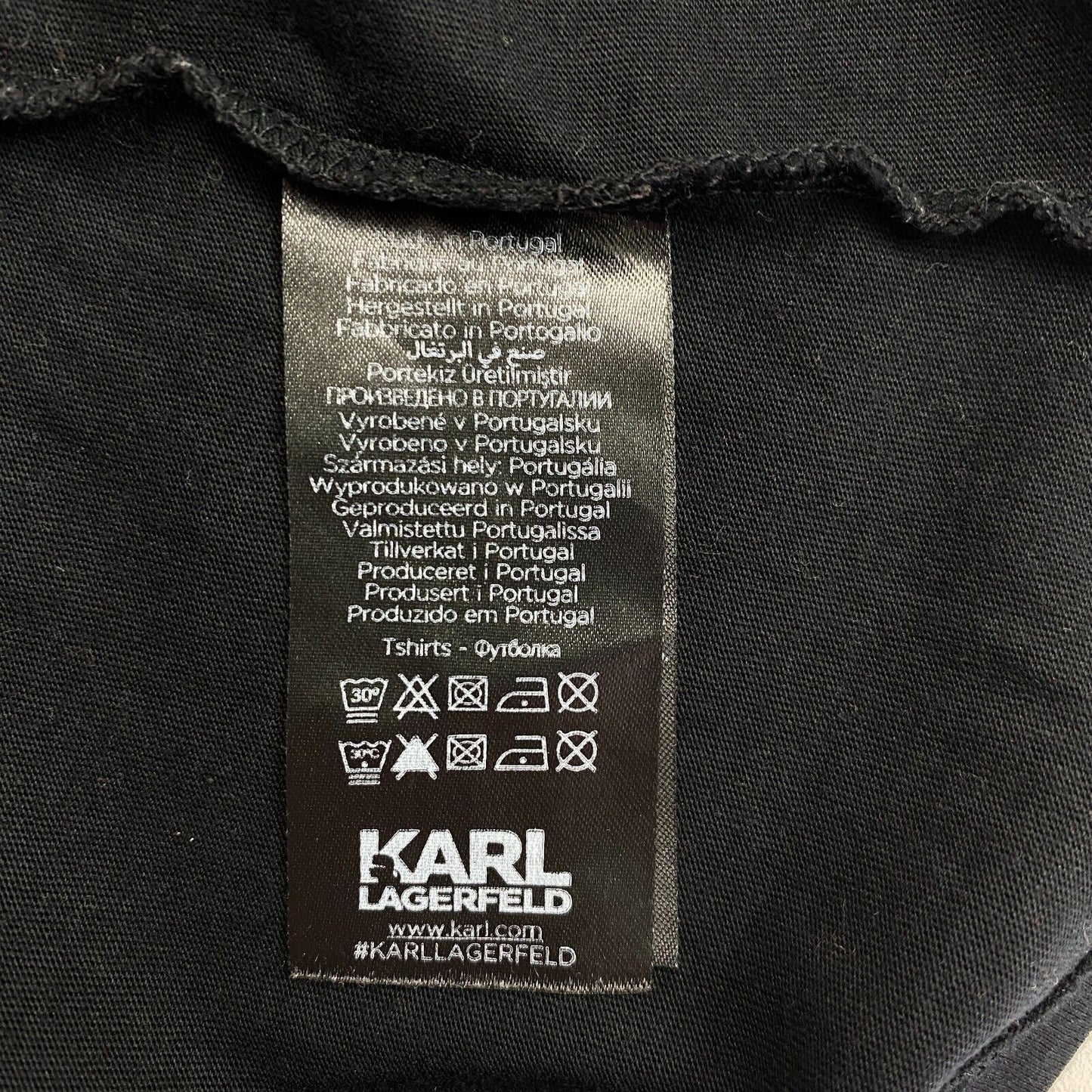 Karl Lagerfeld Black Ikonik Karl Choupette Crew Neck T-Shirt Top Size XS