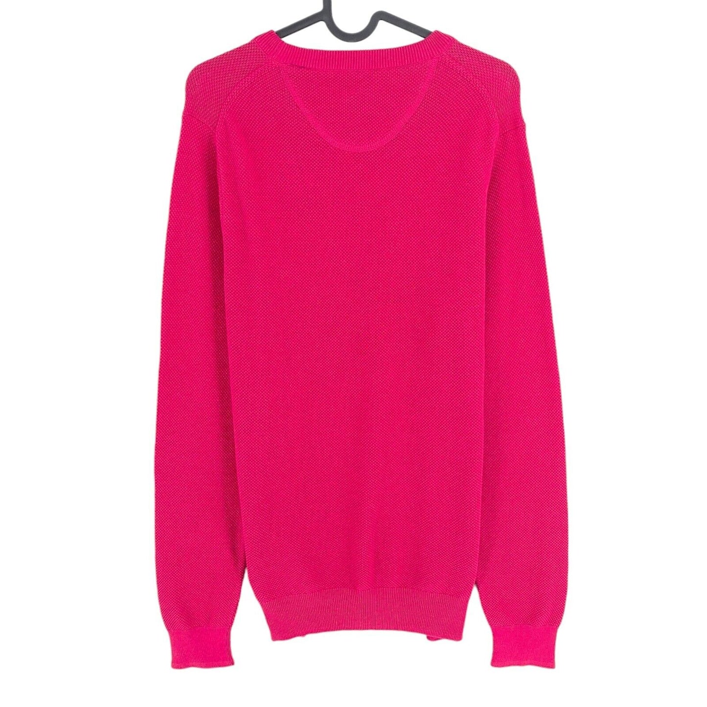 GANT Pink Cotton Pique Crew Neck Sweater Pullover Size M