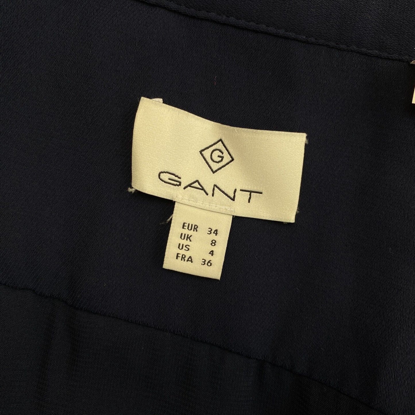 GANT Wickelkleid mit langen Ärmeln, Marineblau, Größe EU 34, UK 8, US 4