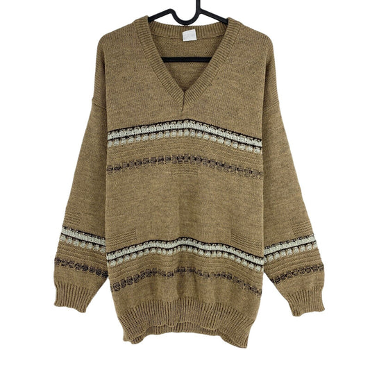 Cosby vintage Rétro années 90 FRASKOS Brown Pull Pull Taille EU 52 UK/US 42