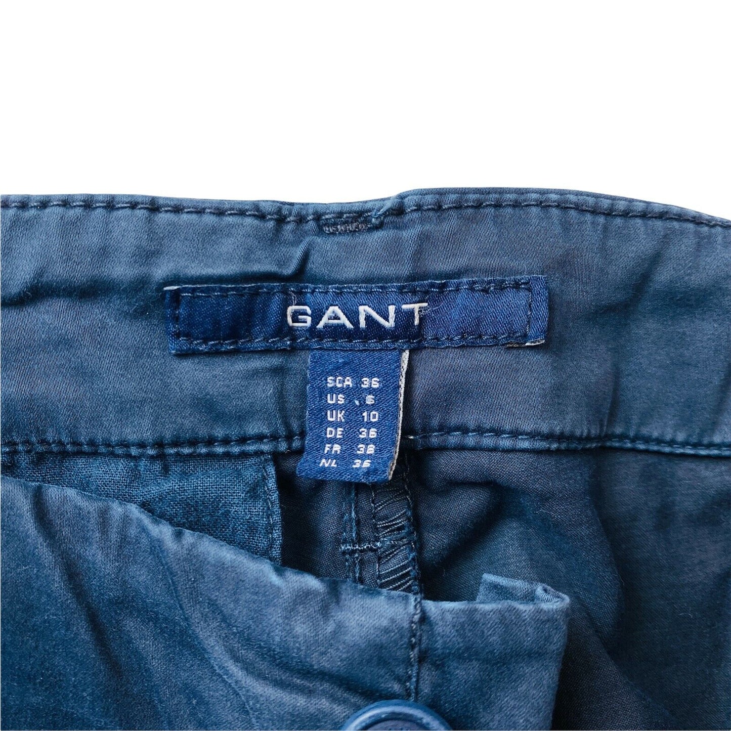 GANT Women Dark Blue Skinny Fit Chino Trousers Size EU 36 UK 10 US 6 W30