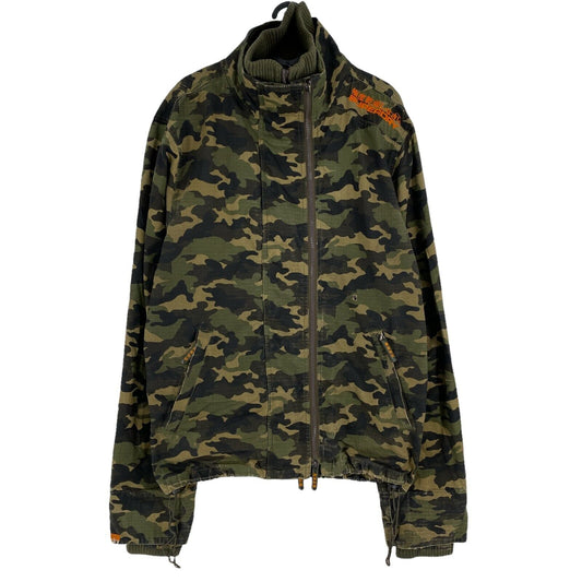 Superdry Double Blacklabel Camouflage Dark Green 100% Cotton Jacket Size L