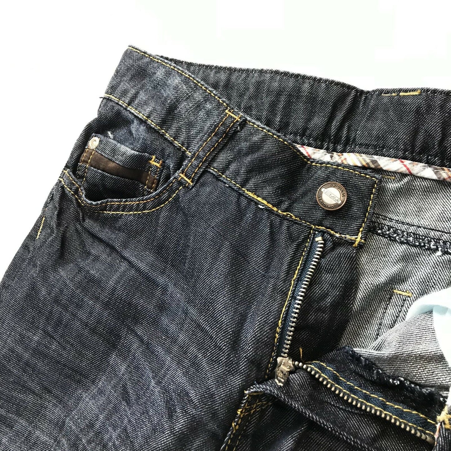 LEMMI Damen Jeans in Dunkelblau, Regular Straight Fit, Größe W28