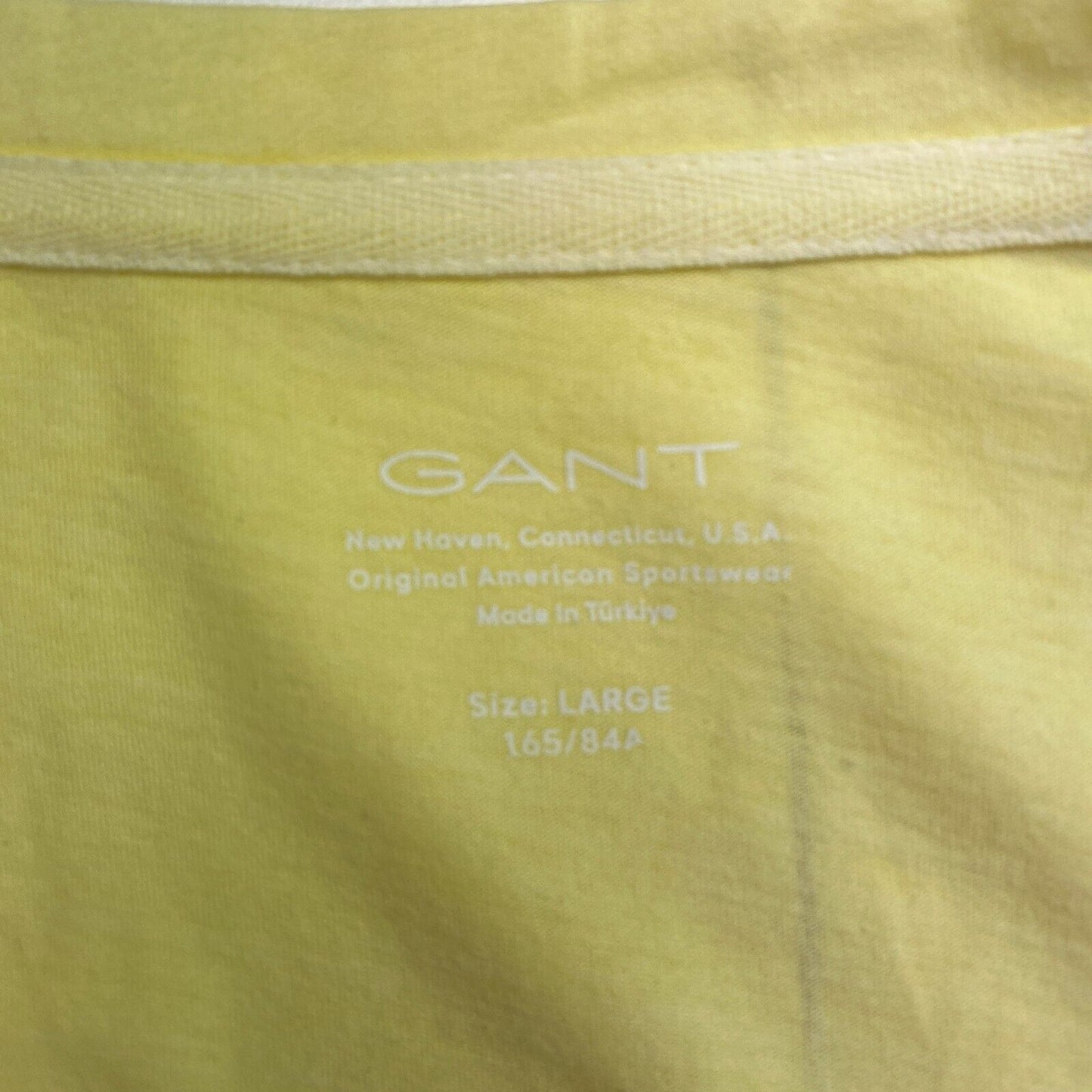 GANT Women Yellow Sun Faded V Neck Short Sleeve T Shirt Size L