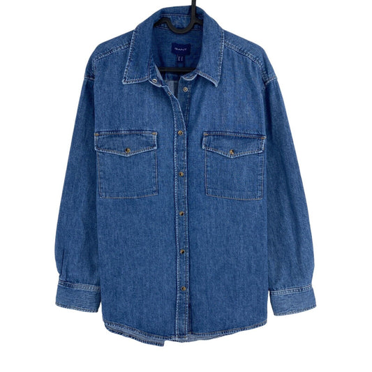 GANT Dunkelblaues Relaxed-Jeanshemd Größe EU 40 UK 12 US 10