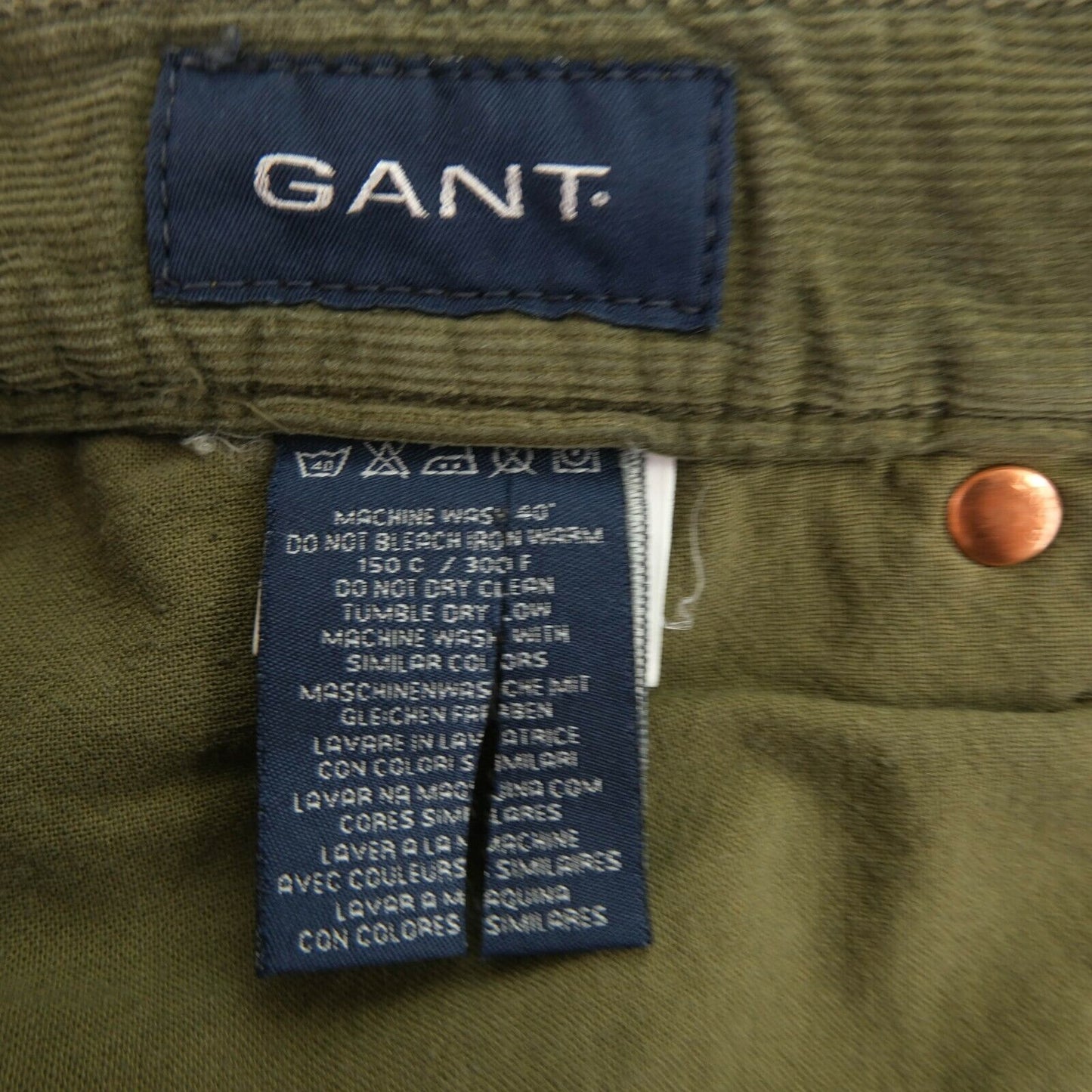 GANT Green Velvet Fresh 5 Pockets Cord Stretch Size W27 L32 W29 L34 W31 L34