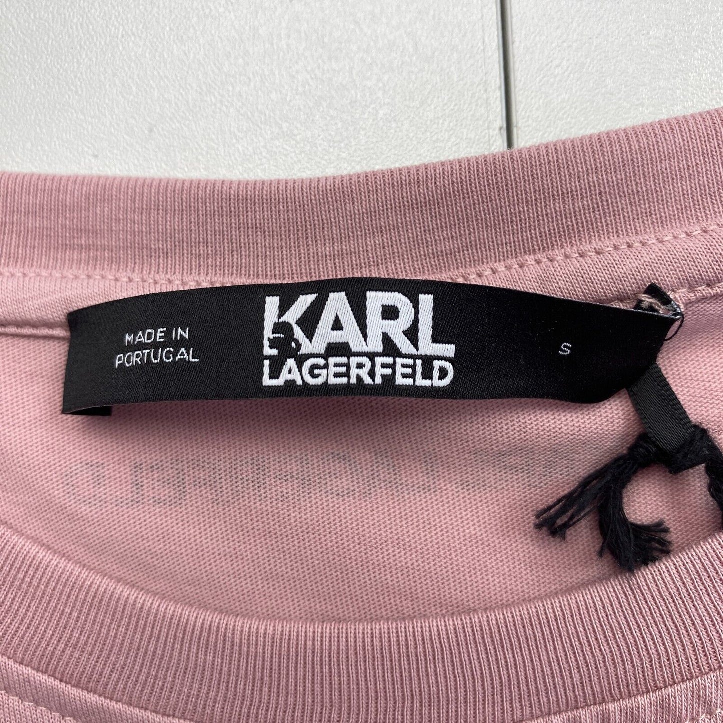 Karl Lagerfeld Women Pink Big Ikonik Animal Crew Neck T Shirt Size S