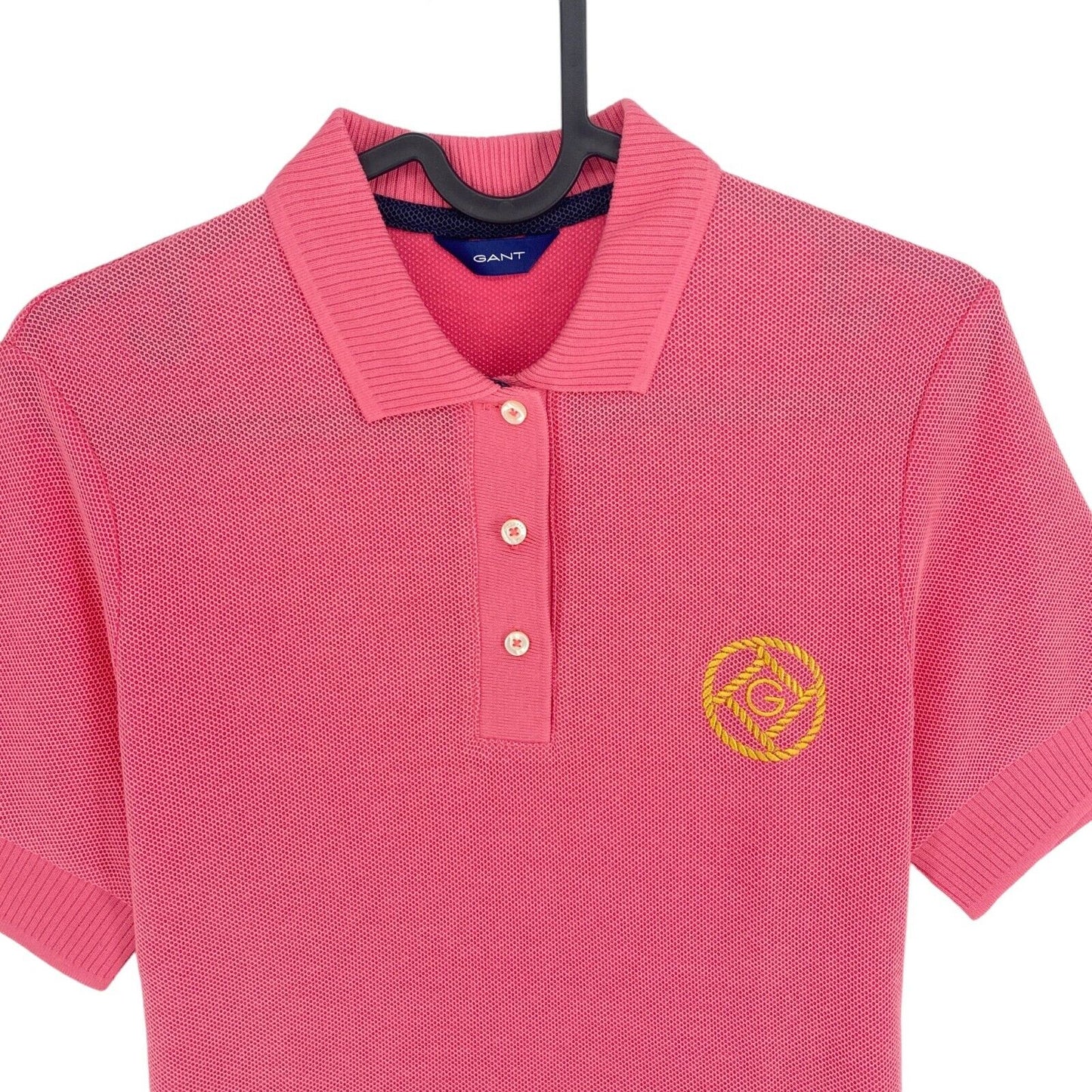 GANT Women Pink Rope Icon Pique Polo Shirt Size XS