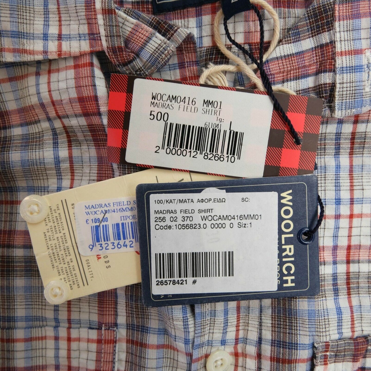 WOOLRICH Coloured Madras Field Shirt Size L