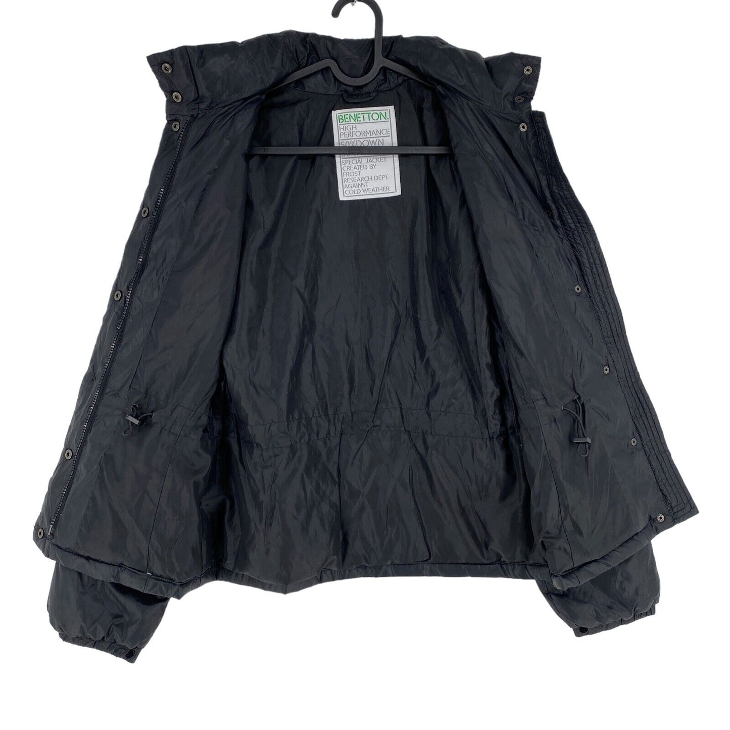 BENETTON HIGH PERFORMANCE Black Quilted Down Puffer Jacket Coat Size S