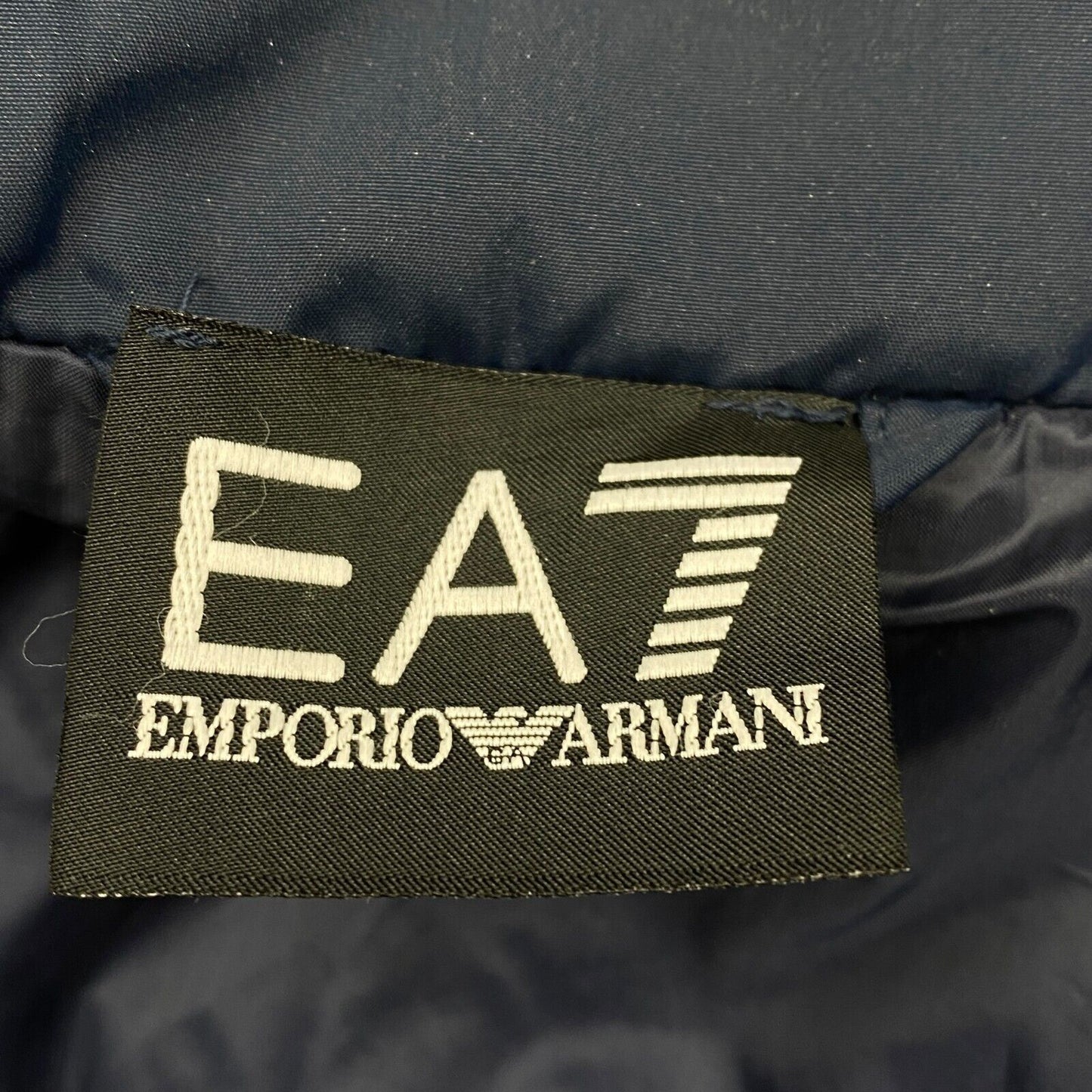 EMPORIO ARMANI EA7 Navy Blue Quilted Padded Down Jacket Coat Size S