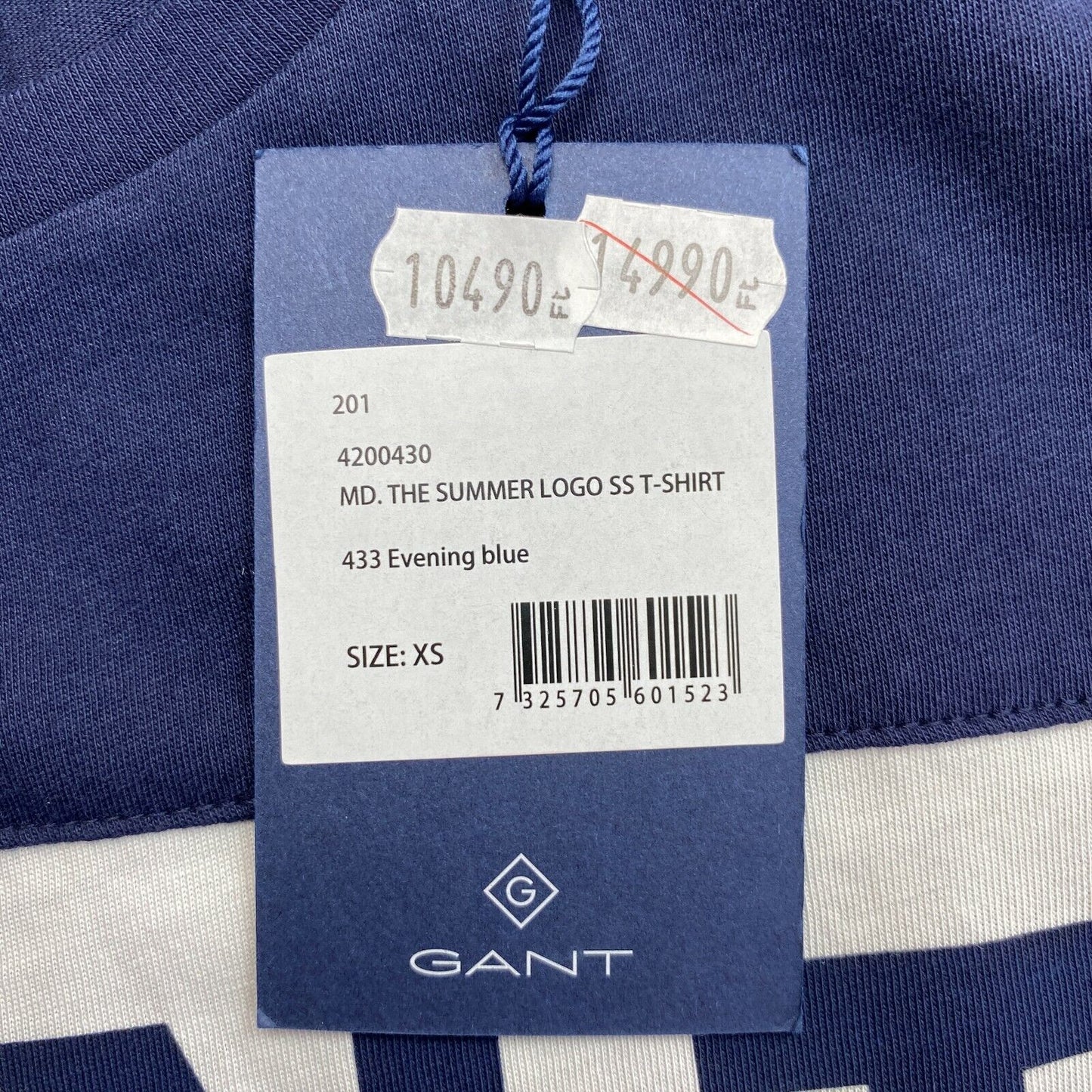 GANT T-Shirt mit Rundhalsausschnitt und Sommerlogo, Marineblau, Größe XS