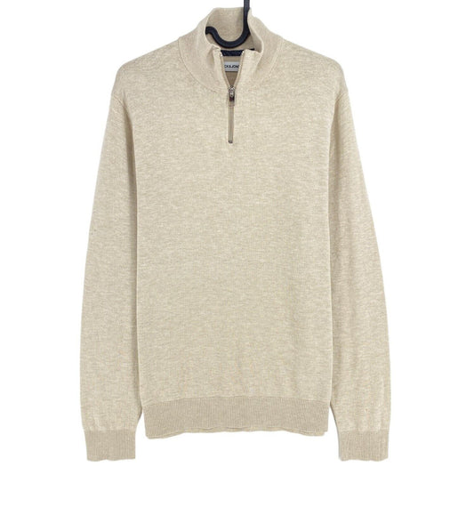 JACK&amp;JONES Pull demi-zippé en tricot beige Taille L