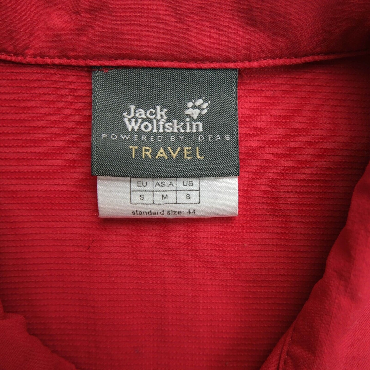 JACK WOLFSKIN Travel Red Short Sleeves Shirt Size S