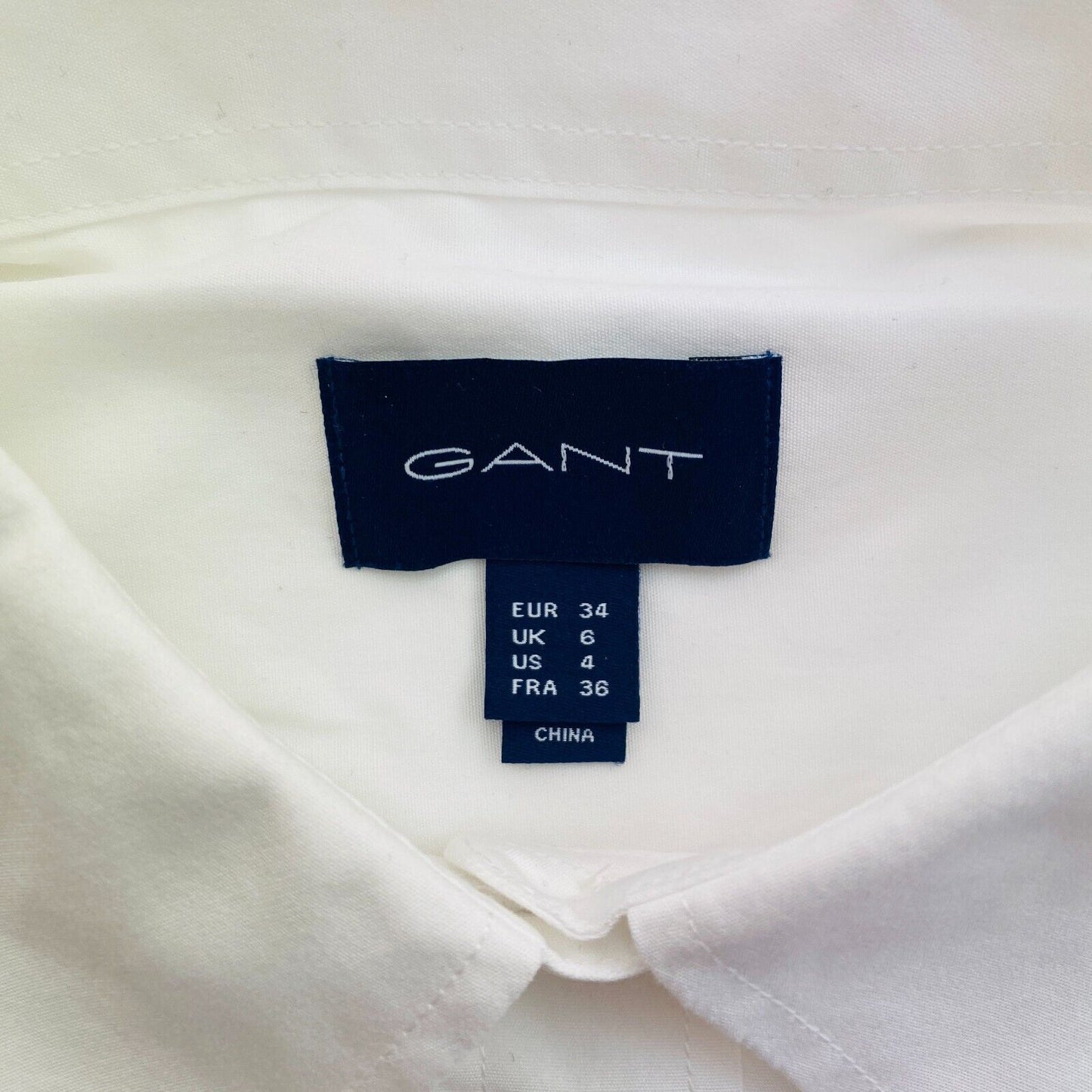 GANT Women White Relaxed Spread Lux Long Sleeve Shirt Size EU 34 UK 6 US 4