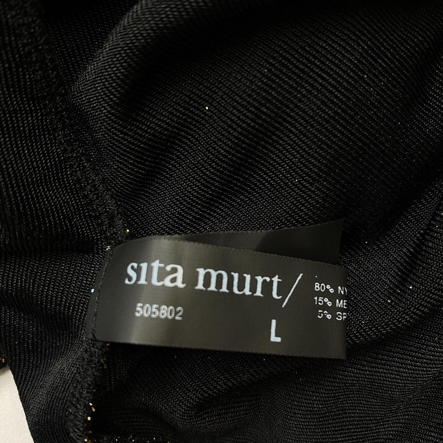 SITA MURT Black Deep V-Neck Shift Dress Size L