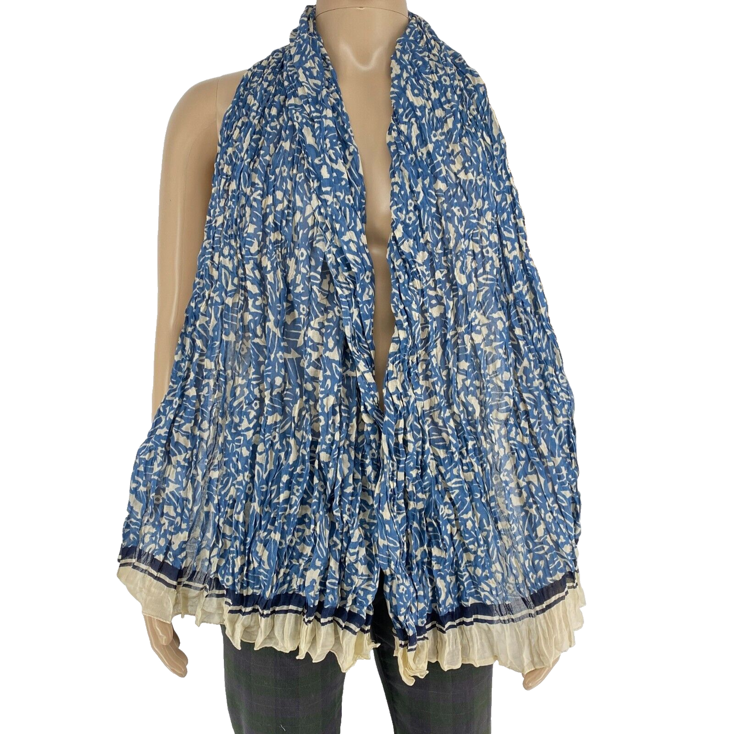 PART TWO Blue Printed Scarf Shawl