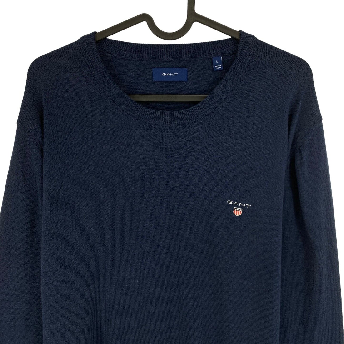 GANT Navy Blue Original Cotton Crew Neck Sweater Pullover Size L