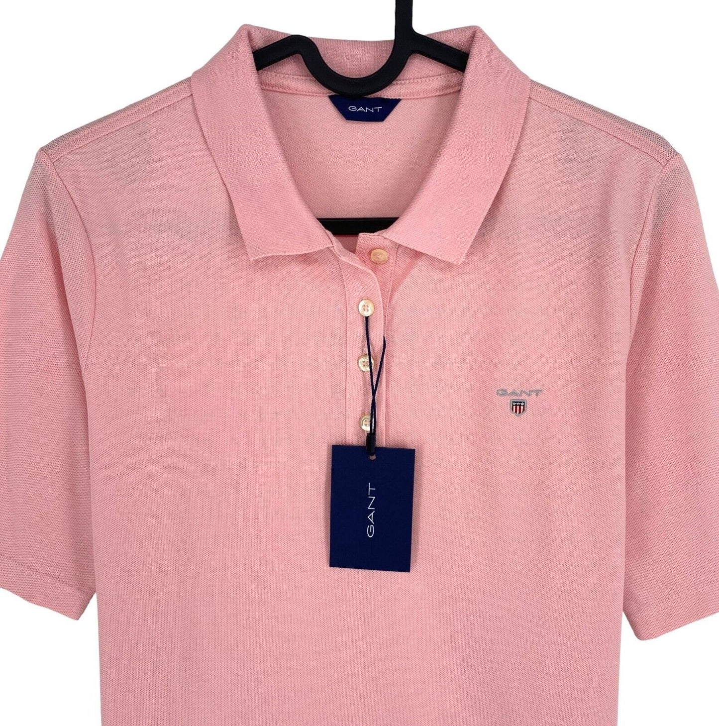 GANT Women Pink Original Pique Short Sleeves Polo Shirt Size M