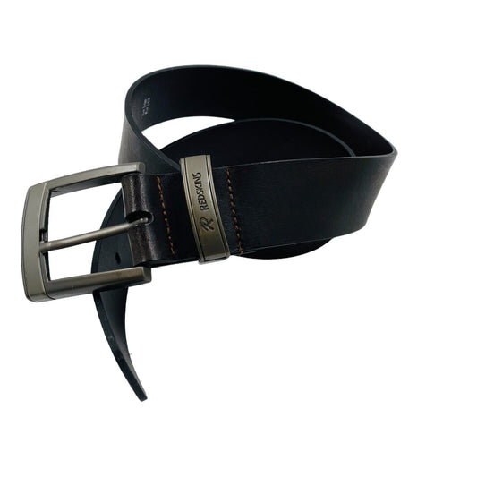 REDSKINS Black Leather Belt Size 80 cm 32 in.