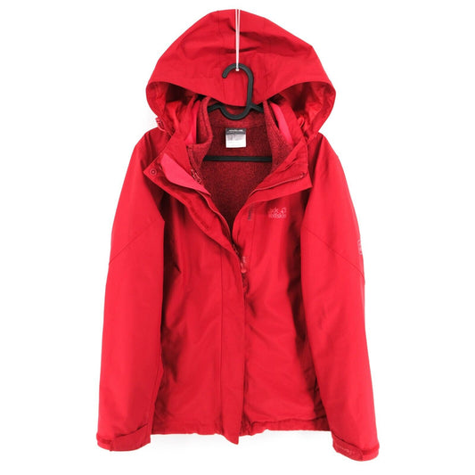 Jack Wolfskin Red Hooded TEXAPORE 2 in 1 Coat Jacket + Fleece Size M