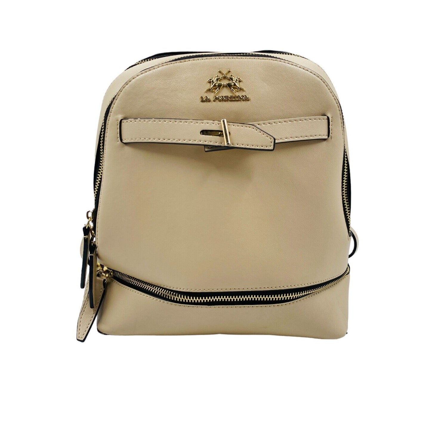 LA MARTINA Women Beige Calf Leather Backpack Bag