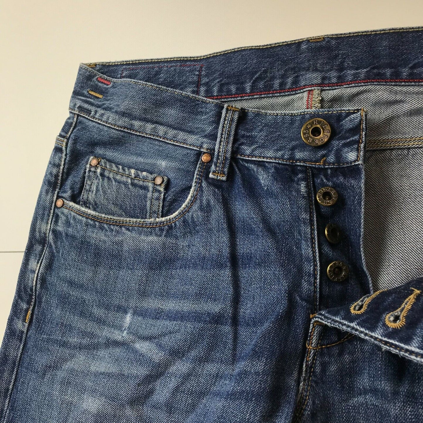 Tommy Hilfiger Blue Regular Straight Fit Jeans W32 L34