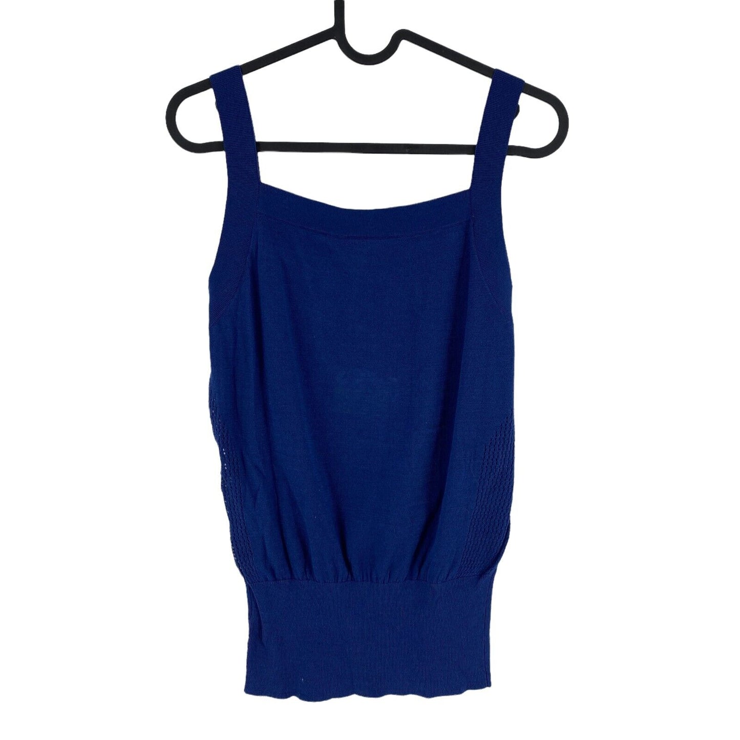 St Martins Navy Blue 100% Cotton Sleeveless Square Neck Knit Tank Top Size L